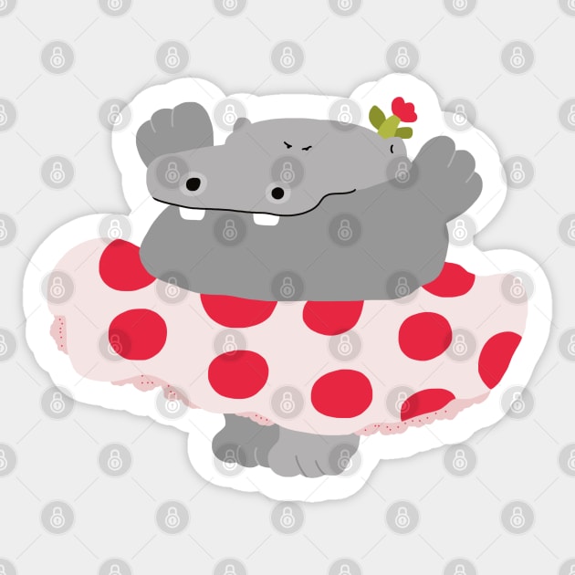 Hippo Sticker by ElviaMontemayor